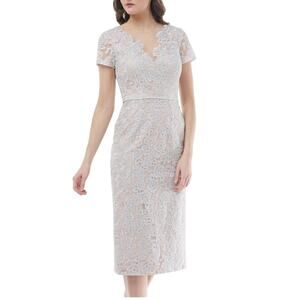 JS Collections Womens Formal Long Dress Dark Plum Embroidered Overlay 8 midi